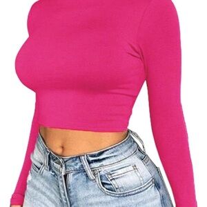Fleece Lined Long Sleeve Crop Top